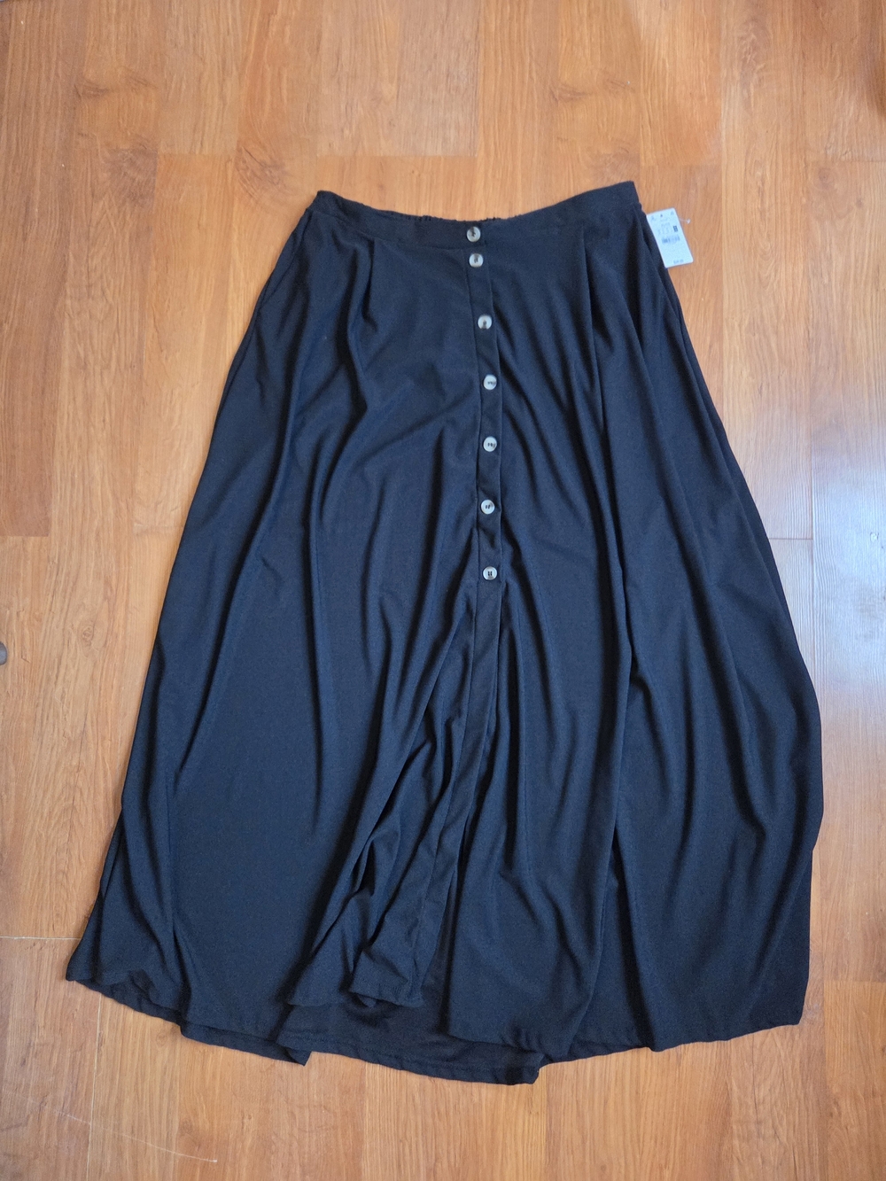 Ardene Black Button-Front Maxi Skirt